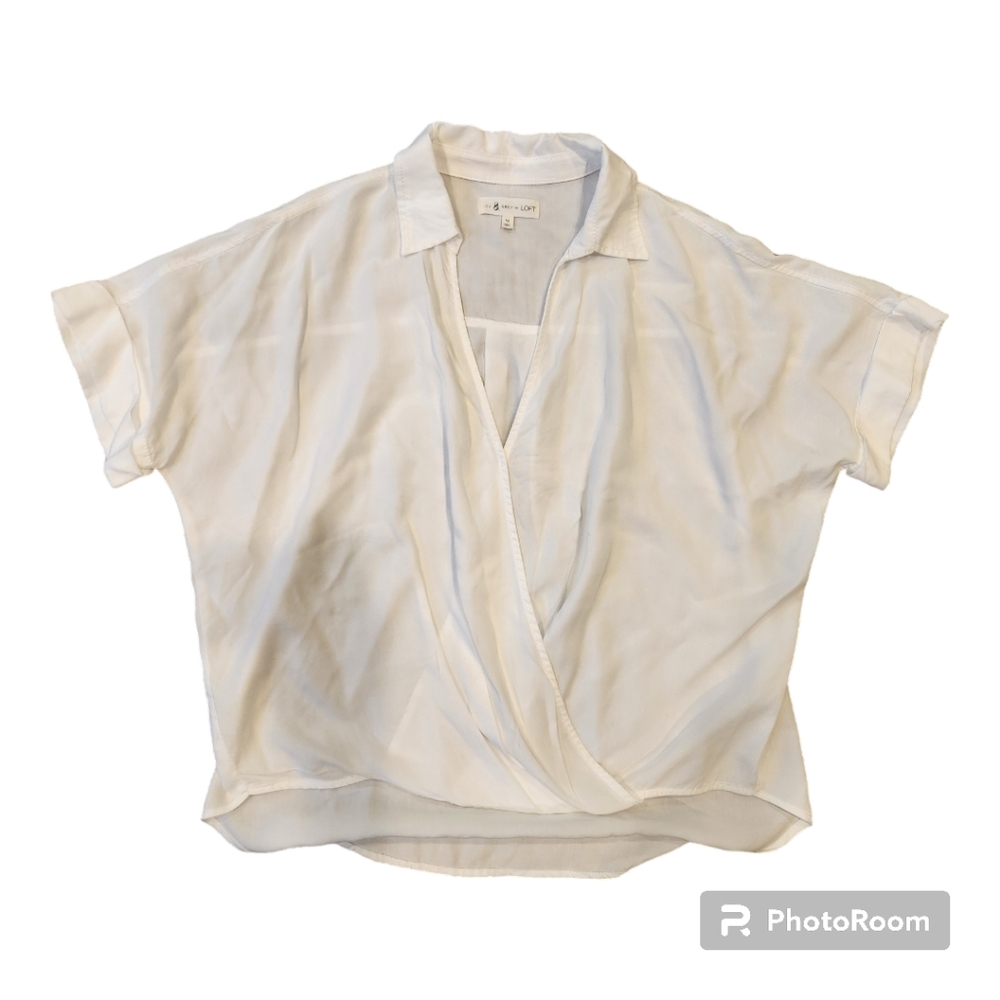 EUC Lou & Grey White Blouse Size M